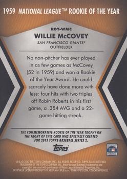 2013 Topps - Rookie of the Year Award Winners Trophy #ROY-WMC Willie McCovey Back