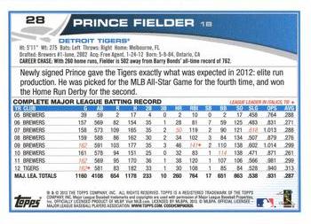 2013 Topps - Silver Slate Blue Sparkle #28 Prince Fielder Back