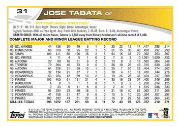 2013 Topps - Silver Slate Blue Sparkle #31 Jose Tabata Back