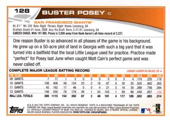 2013 Topps - Silver Slate Blue Sparkle #128 Buster Posey Back