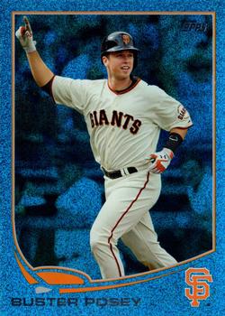 2013 Topps - Silver Slate Blue Sparkle #128 Buster Posey Front