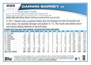 2013 Topps - Silver Slate Blue Sparkle #299 Darwin Barney Back