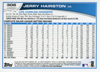 2013 Topps - Silver Slate Blue Sparkle #306 Jerry Hairston Back