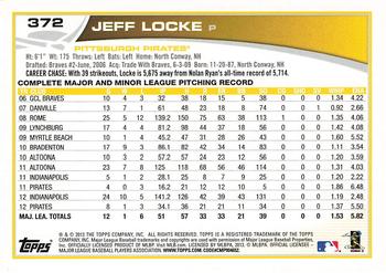 2013 Topps - Silver Slate Blue Sparkle #372 Jeff Locke Back
