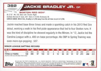 2013 Topps - Silver Slate Blue Sparkle #382 Jackie Bradley Jr. Back