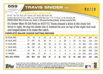 2013 Topps - Silver Slate Framed #559 Travis Snider Back