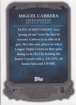 2013 Topps - The Elite #TE-1 Miguel Cabrera Back