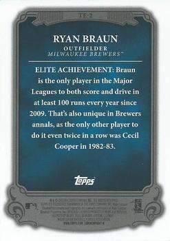 2013 Topps - The Elite #TE-2 Ryan Braun Back