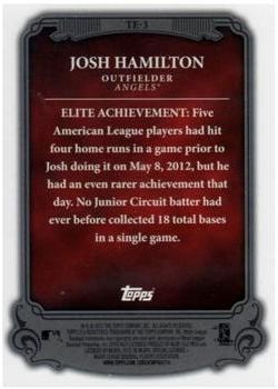 2013 Topps - The Elite #TE-3 Josh Hamilton Back