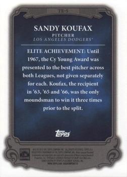 2013 Topps - The Elite #TE-5 Sandy Koufax Back