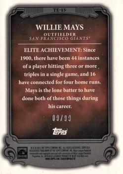 2013 Topps - The Elite Gold #TE-15 Willie Mays Back