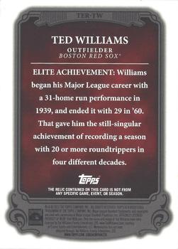 2013 Topps - The Elite Relics #TER-TW Ted Williams Back