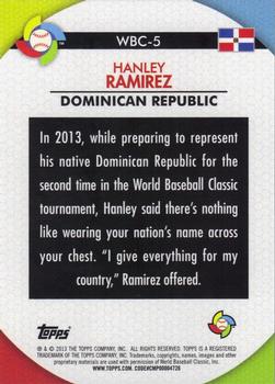 2013 Topps - WBC Stars #WBC-5 Hanley Ramirez Back