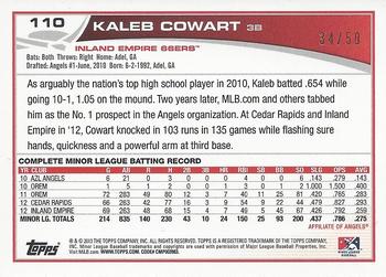2013 Topps Pro Debut - Gold #110 Kaleb Cowart Back
