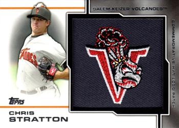 2013 Topps Pro Debut - Manufactured Commemorative Hat Logo Patches #MP-CST Chris Stratton Front