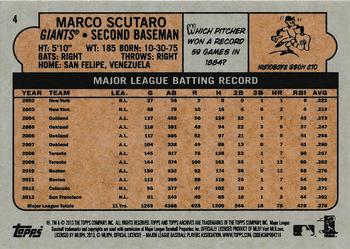 2013 Topps Archives - Orange Day Glow #4 Marco Scutaro Back