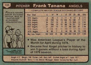 1980 Topps #105 Frank Tanana Back