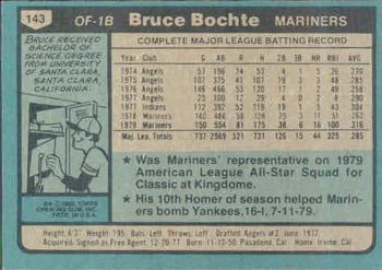 1980 Topps #143 Bruce Bochte Back