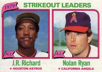 1980 Topps #206 1979 Strikeout Leaders (J.R. Richard / Nolan Ryan) Front