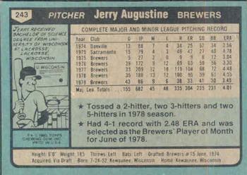 1980 Topps #243 Jerry Augustine Back
