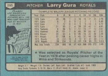 1980 Topps #295 Larry Gura Back