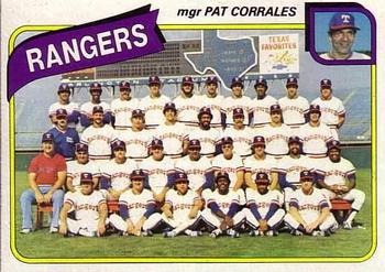 1980 Topps #41 Texas Rangers / Pat Corrales Front