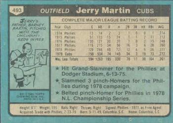 1980 Topps #493 Jerry Martin Back