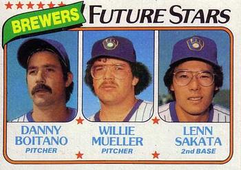 1980 Topps #668 Brewers Future Stars (Danny Boitano / Willie Mueller / Lenn Sakata) Front