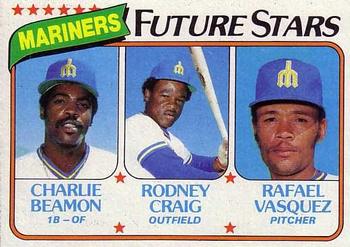 1980 Topps #672 Mariners Future Stars (Charlie Beamon / Rodney Craig / Rafael Vasquez) Front