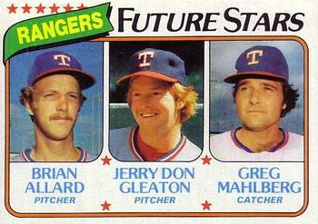 1980 Topps #673 Rangers Future Stars (Brian Allard / Jerry Don Gleaton / Greg Mahlberg) Front