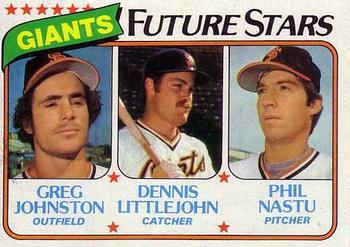 1980 Topps #686 Giants Future Stars (Greg Johnston / Dennis Littlejohn / Phil Nastu) Front