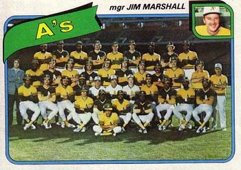 1980 Topps #96 Oakland A's / Jim Marshall Front