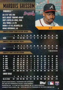 1996 Topps Gallery #7 Marquis Grissom Back