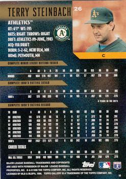 1996 Topps Gallery #26 Terry Steinbach Back