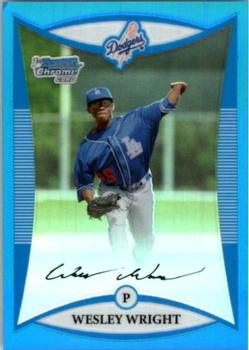 2008 Bowman - Chrome Prospects Blue Refractors #BCP19 Wesley Wright Front