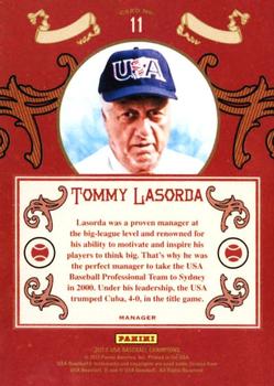 2013 Panini USA Baseball Champions - Diamond Kings #11 Tommy Lasorda Back