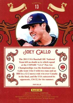 2013 Panini USA Baseball Champions - Diamond Kings #13 Joey Gallo Back
