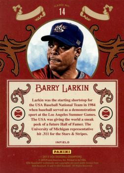 2013 Panini USA Baseball Champions - Diamond Kings #14 Barry Larkin Back