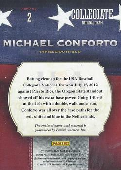 2013 Panini USA Baseball Champions - Game Gear Bats #2 Michael Conforto Back