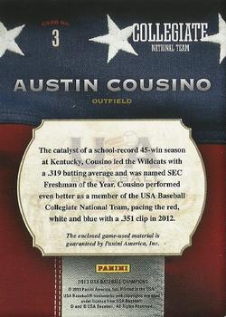 2013 Panini USA Baseball Champions - Game Gear Bats #3 Austin Cousino Back