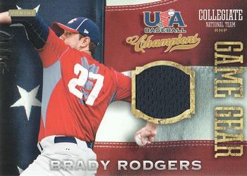2013 Panini USA Baseball Champions - Game Gear Jerseys #5 Brady Rodgers Front