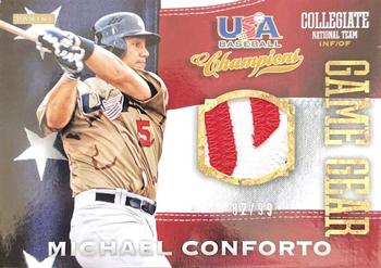 2013 Panini USA Baseball Champions - Game Gear Jerseys Prime #28 Michael Conforto Front