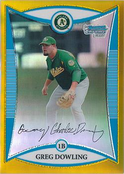 2008 Bowman - Chrome Prospects Gold Refractors #BCP103 Greg Dowling Front