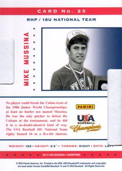 2013 Panini USA Baseball Champions - Legends Certified Die Cuts Mirror Green #25 Mike Mussina Back