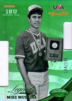 2013 Panini USA Baseball Champions - Legends Certified Die Cuts Mirror Green #25 Mike Mussina Front