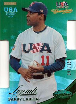 2013 Panini USA Baseball Champions - Legends Certified Die Cuts Mirror Green #14 Barry Larkin Front