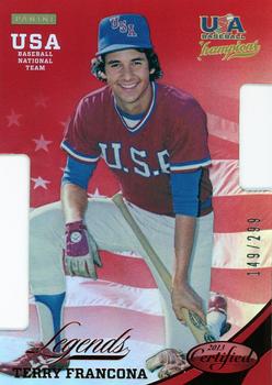 2013 Panini USA Baseball Champions - Legends Certified Die Cuts Mirror Red #6 Terry Francona Front