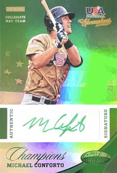 2013 Panini USA Baseball Champions - National Team Certified Signatures Green Ink #4 Michael Conforto Front