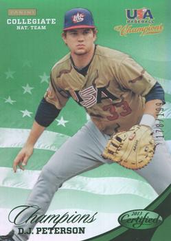 2013 Panini USA Baseball Champions - National Team Mirror Green #139 D.J. Peterson Front