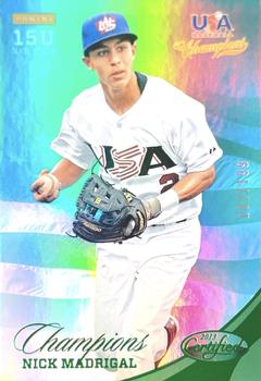 2013 Panini USA Baseball Champions - National Team Mirror Green #180 Nick Madrigal Front